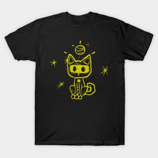 Space Kitty Yellow T-Shirt
